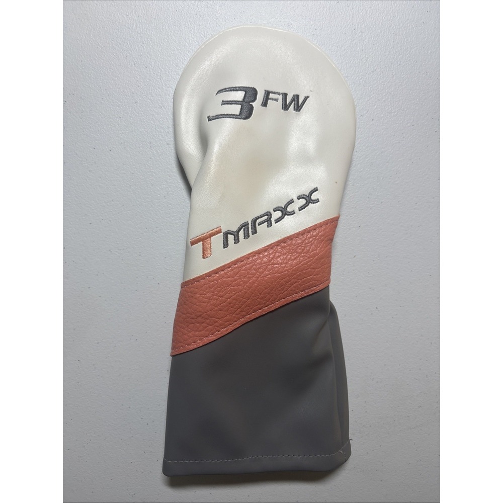 New Tourmax Tmaxx 3FW Fairway Head Cover Gray White Burnt Orange Free Shipping